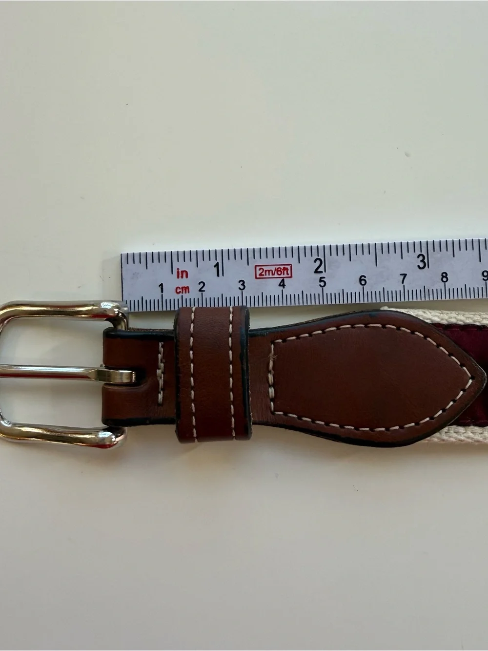 Texas A&M Brown Leather Belt with Maroon A&M Logo detail and Silver Buckle Sz 26